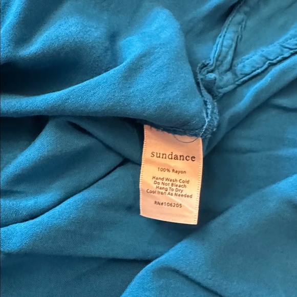 Sundance Sera Ruffle Boho Ribbed Blue Blouse - Picture 9 of 11